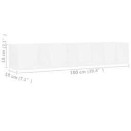 Berkfield Home CD Wall Shelf White 100x18x18 cm Engineered Wood - Size: 100 x 18 x 18 cm - thumbnail 6