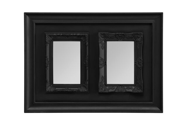 Orsina Black Meta 2 Photo Frame, Dual Picture Frame with Embossed Decorative Border, Picture Holder With Glass Panes - image 1