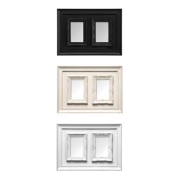 Orsina Black Meta 2 Photo Frame, Dual Picture Frame with Embossed Decorative Border, Picture Holder With Glass Panes - thumbnail 2
