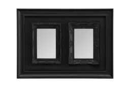 Orsina Black Meta 2 Photo Frame, Dual Picture Frame with Embossed Decorative Border, Picture Holder With Glass Panes - thumbnail 1