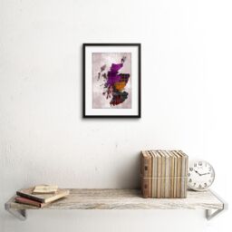 "Artery8 Wall Art Print Painting Map Outline Scotland Tartan Inset Regions Artwork Framed 9X7 Inch in Black - Size: W7"" x H9""" - thumbnail 2
