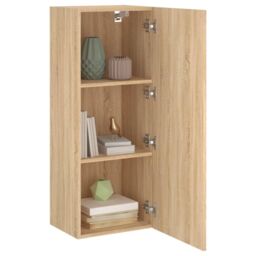 Berkfield Home TV Wall Cabinet Sonoma Oak 40.5x30x102 cm Engineered Wood in Brown - thumbnail 5