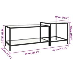 Berkfield Home Tea Tables 2 pcs Tempered Glass Transparent in Clear - thumbnail 9