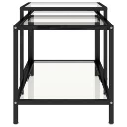 Berkfield Home Tea Tables 2 pcs Tempered Glass Transparent in Clear - thumbnail 5