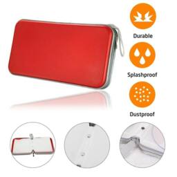 NESTLUNE CD DVD Carry Case Disc Storage Holder in Red - thumbnail 3