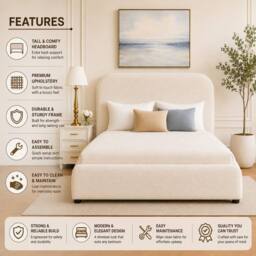PARADISE BEDS LTD Luxury Upholstered Bed Frame with Curved Headboard in Blue - Size: Single - thumbnail 6