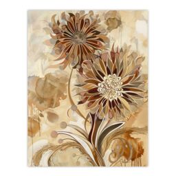 "Artery8 Abstract Earthy Wildflowers Floral Mandala Design Wall Art Print in Brown - Size: W24"" x H32""" - thumbnail 1