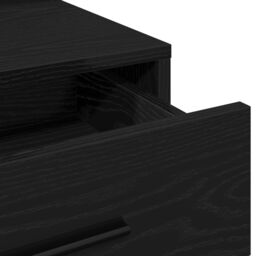 Berkfield Home Black Oak MDF 79 x 41 x 135 cm Drawers Vanity Table - thumbnail 8