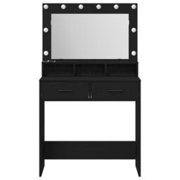 Berkfield Home Black Oak MDF 79 x 41 x 135 cm Drawers Vanity Table - thumbnail 5