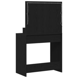 Berkfield Home Black Oak MDF 79 x 41 x 135 cm Drawers Vanity Table - thumbnail 7