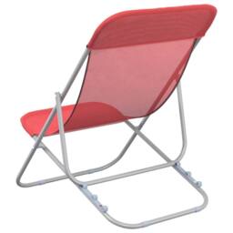 Berkfield Home Beautiful Folding Beach Chairs 2 pcs Red Textilene&Powder-coated Steel - thumbnail 6