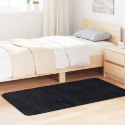 Berkfield Home Shaggy Rug High Pile NAVARRA Black 80x150 cm Polyester - Size: Medium - thumbnail 2