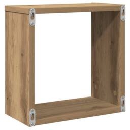 Berkfield Home Wall Cube Shelves 2 pcs Artisan Oak 30x15x30 cm Engineered Wood in Brown - Size: 30 x 15 x 30 cm - thumbnail 7