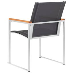 Berkfield Home Garden Chairs 2 pcs Textilene & Stainless Steel Grey - thumbnail 5