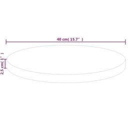 Berkfield Home Round Table Top √ò40x2, 5 cm Untreated Solid Wood Oak in Brown - thumbnail 4