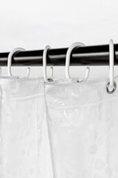 Neel Blue Pebbles Pattern 3D Effect PEVA Shower Curtain in Clear - Size: 180 cm width x 180 cm drop - thumbnail 2