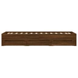 Berkfield Home Bed Frame w/Drawers Frame Brown Oak 75x190 cm Small Single - thumbnail 7