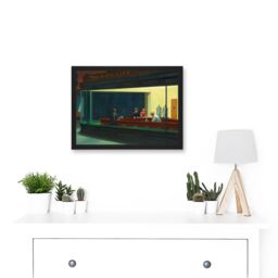 Artery8 Edward Hopper Nighthawks Iconic Painting A4 Artwork Framed Wall Art Print in Black - thumbnail 2