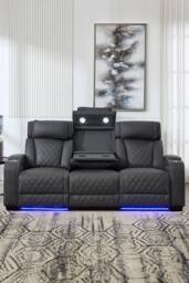 More4Homes Capri Electric Recliner 3 Seater Sofa - Drinks Tray, Wireless Charging in Charcoal - thumbnail 8