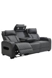 More4Homes Capri Electric Recliner 3 Seater Sofa - Drinks Tray, Wireless Charging in Charcoal - thumbnail 4