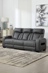 More4Homes Capri Electric Recliner 3 Seater Sofa - Drinks Tray, Wireless Charging in Charcoal - thumbnail 1