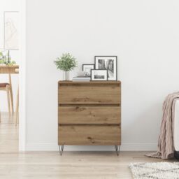Berkfield Home Sideboard with Drawers Artisan Oak 60x35x70 cm Engineered Wood in Brown - Size: 60 x 35 x 70 cm - thumbnail 4