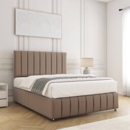 "BSSPOKE Sierra Divan Bed Plush Velvet 24"" Headboard & No Drawers No Mattress in Bronze - Size: Small Double" - thumbnail 3
