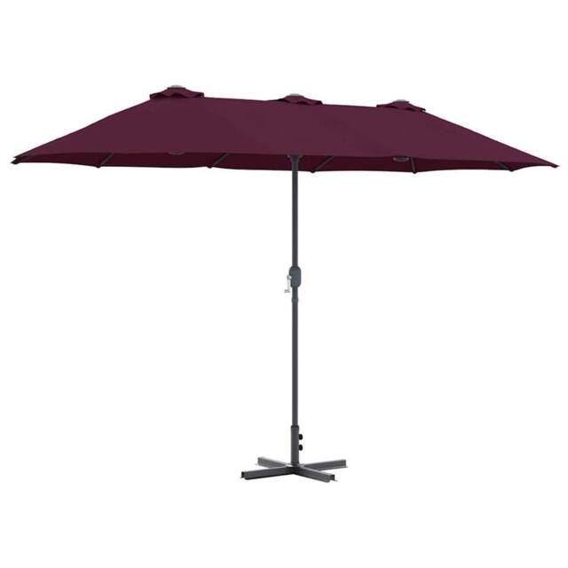 Berkfield Home Garden Parasol Folding Bordeaux red 380 x 196 x 235 cm in Wine - image 1