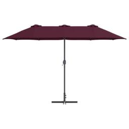 Berkfield Home Garden Parasol Folding Bordeaux red 380 x 196 x 235 cm in Wine - thumbnail 5