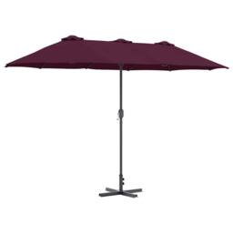 Berkfield Home Garden Parasol Folding Bordeaux red 380 x 196 x 235 cm in Wine - thumbnail 1