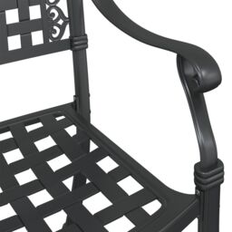 Berkfield Home Garden Chairs - Set of 2, Black Cast Aluminum - thumbnail 8