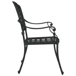 Berkfield Home Garden Chairs - Set of 2, Black Cast Aluminum - thumbnail 5