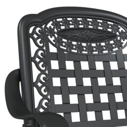 Berkfield Home Garden Chairs - Set of 2, Black Cast Aluminum - thumbnail 7