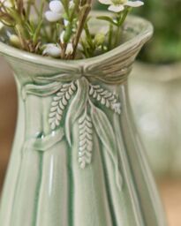 Dibor Traditional Green Ceramic Tall Table Decor Flower Vase - Size: Large - thumbnail 2