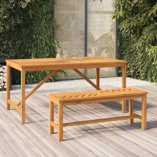 Berkfield Home Garden Bench 110 cm Solid Wood Acacia in Brown - image 1