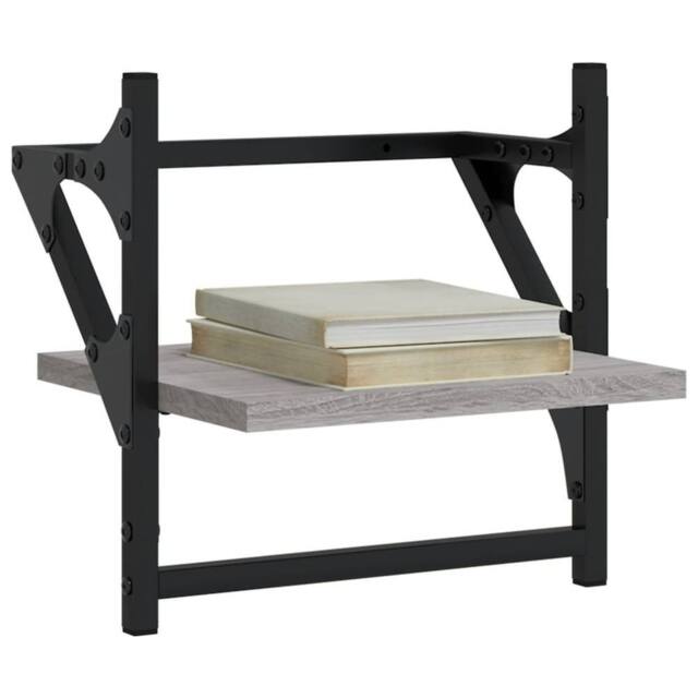 Berkfield Home Wall Shelves with Bars 2 pcs Grey Sonoma 30x25x30 cm - Size: 30 x 25 x 30 cm - image 1