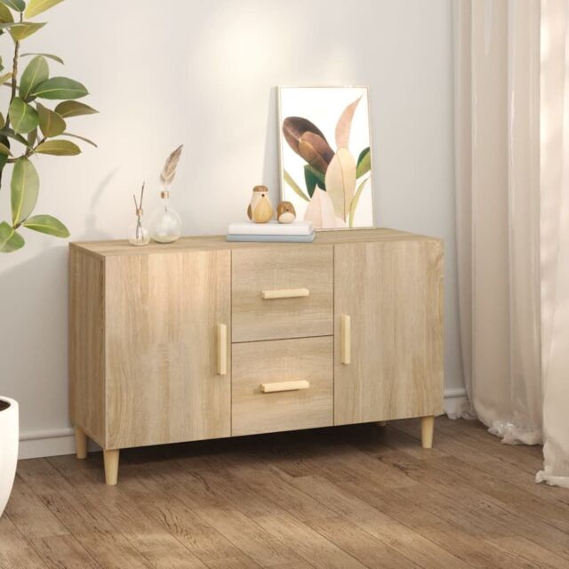 Berkfield Home Sideboard Sonoma Oak 100x36x60 cm Engineered Wood in Brown - Size: 100 x 36 x 60 cm - image 1