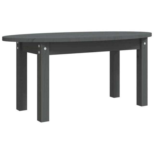 Berkfield Home Coffee Table Grey 80x40x35 cm Solid Wood Pine - Size: 80 x 40 x 35 cm - image 1