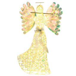 Costway 5.2 FT Lighted Angel Christmas Decoration 3D Glittering Halo Angel - thumbnail 1