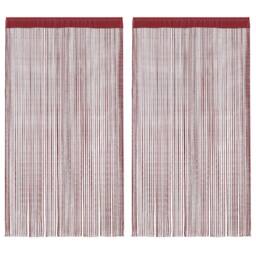 Berkfield Home String Curtains 2 pcs 140x250 cm Burgundy - thumbnail 2