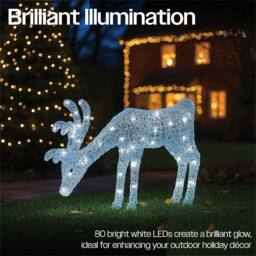Xmas Haus 53CM Acrylic LED Deer Christmas Holiday Festive Decoration in White - thumbnail 5