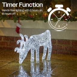 Xmas Haus 53CM Acrylic LED Deer Christmas Holiday Festive Decoration in White - thumbnail 7