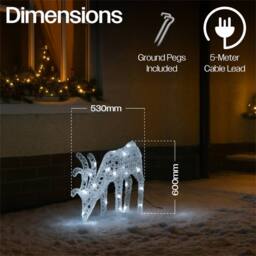 Xmas Haus 53CM Acrylic LED Deer Christmas Holiday Festive Decoration in White - thumbnail 2