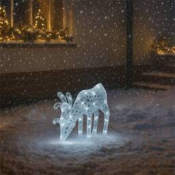 Xmas Haus 53CM Acrylic LED Deer Christmas Holiday Festive Decoration in White