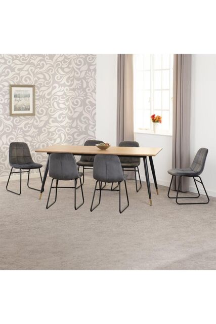 Seconique Hamilton Large Dining Set with Lukas Chairs in Grey - image 1