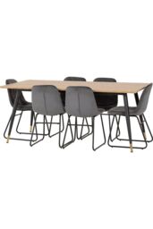 Seconique Hamilton Large Dining Set with Lukas Chairs in Grey - thumbnail 2