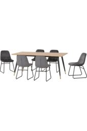 Seconique Hamilton Large Dining Set with Lukas Chairs in Grey - thumbnail 3