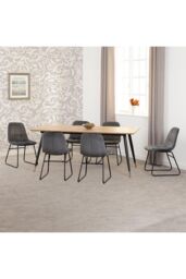 Seconique Hamilton Large Dining Set with Lukas Chairs in Grey - thumbnail 1