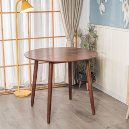 Nordlys Round Scandinavian Design Dining Table Wood in Dark Brown - thumbnail 2