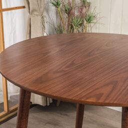 Nordlys Round Scandinavian Design Dining Table Wood in Dark Brown - thumbnail 3